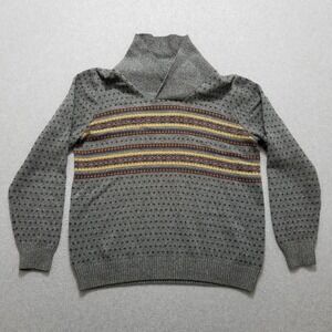 Levis Sweater‎ Mens Large Gray Shawl Neck Long Sleeve Pullover